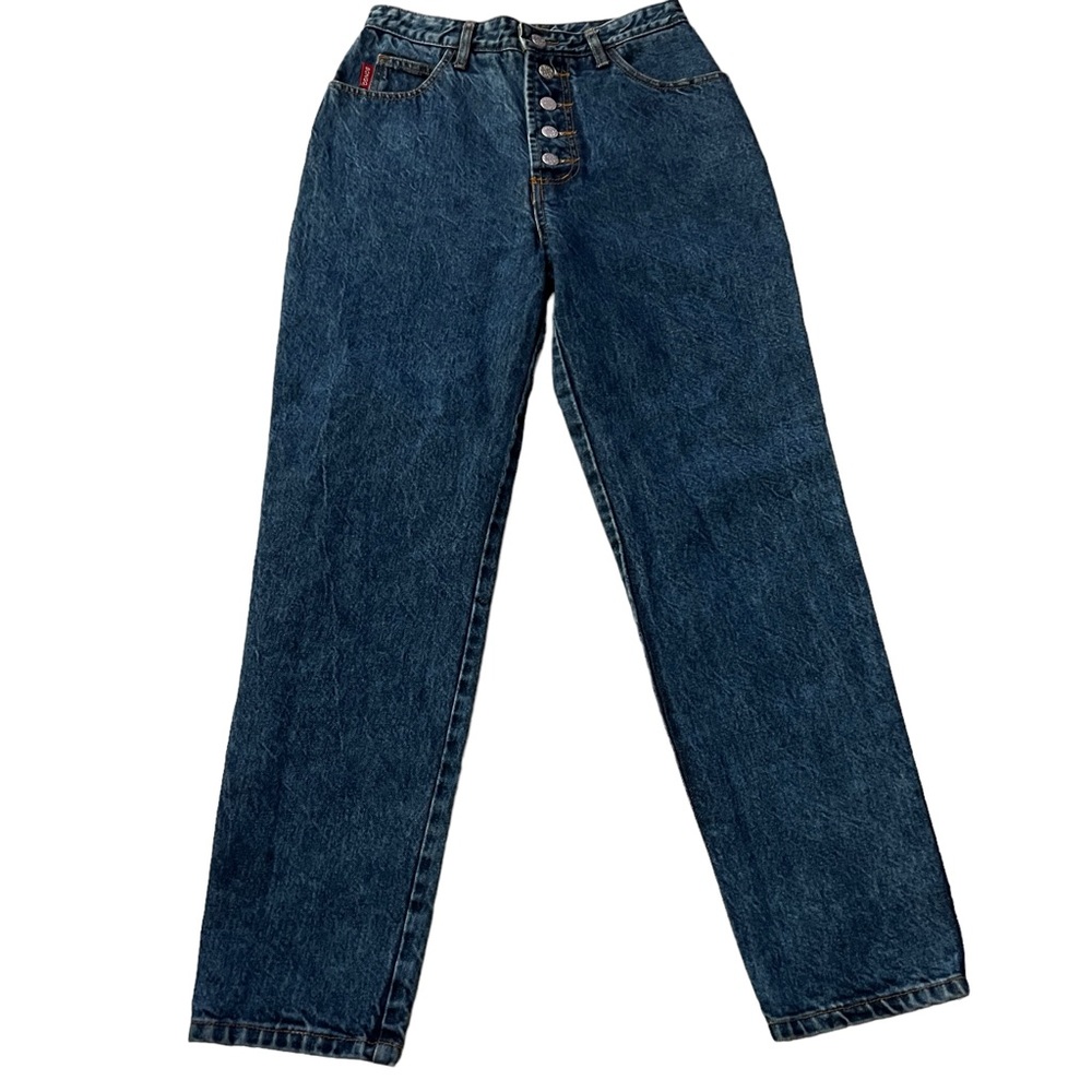 VINTAGE BONGO JEANS BUTTON FLY ACID WASHED SIZE 9 waist 14 in Inseam 27 1/2 in